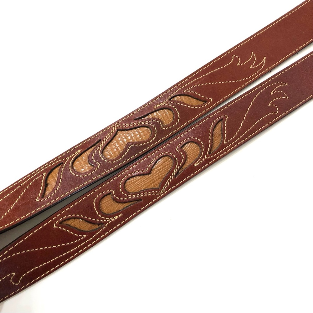 Leegin Full Leather Reverse Appliqué Belt Like New. Size M. Unisex Design. - Picture 12 of 14